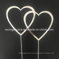 Rhinestone Doube Heart Wedding Cake Topper para la decoración de la torta